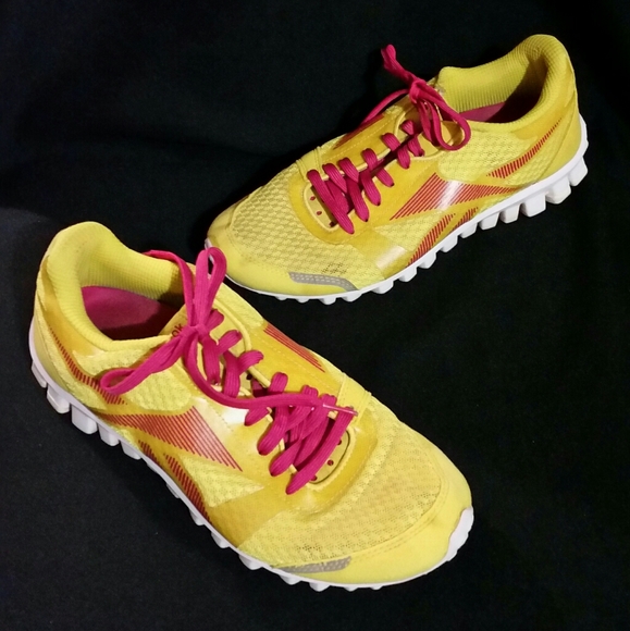 Reebok Shoes - Reebok Yellow Fuchsia Sports Shoes -- Final Price